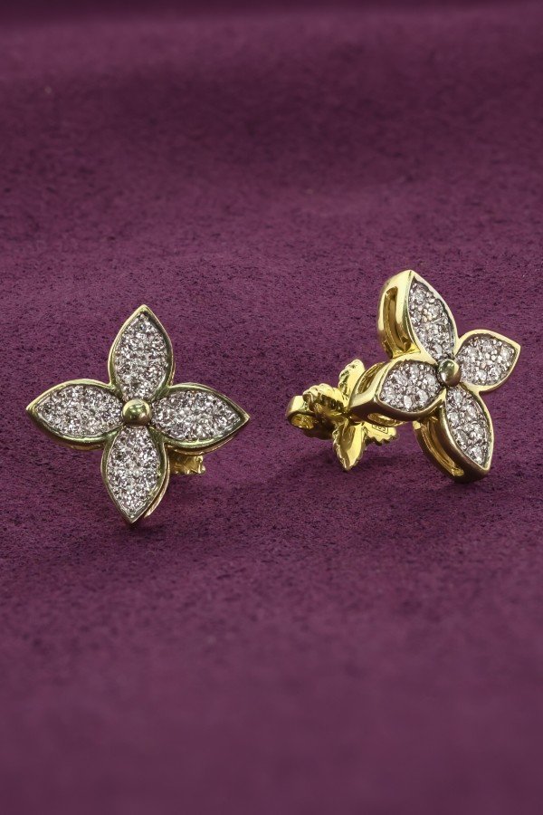 Серьги из лимонного золота c бриллиантами