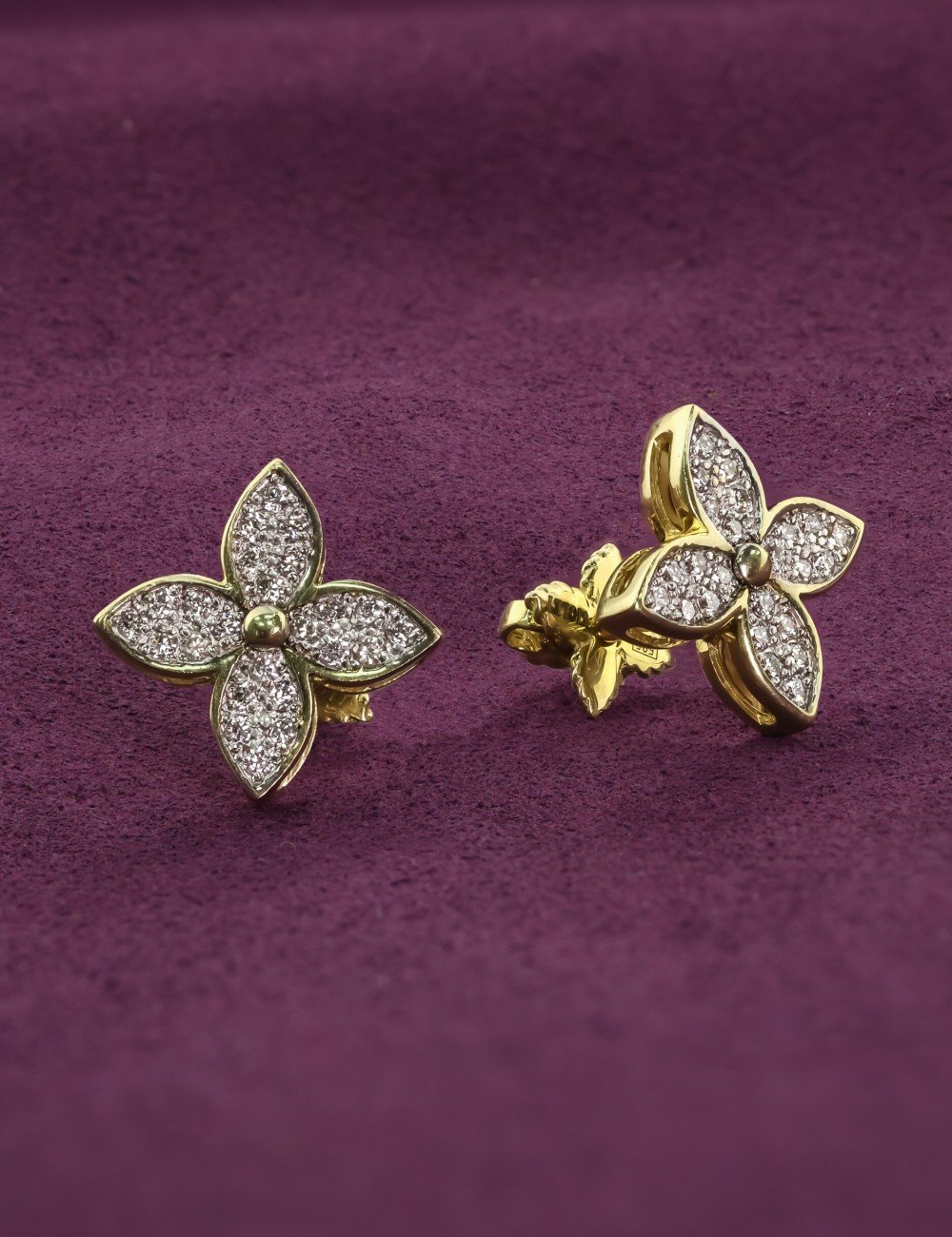 Серьги из лимонного золота c бриллиантами