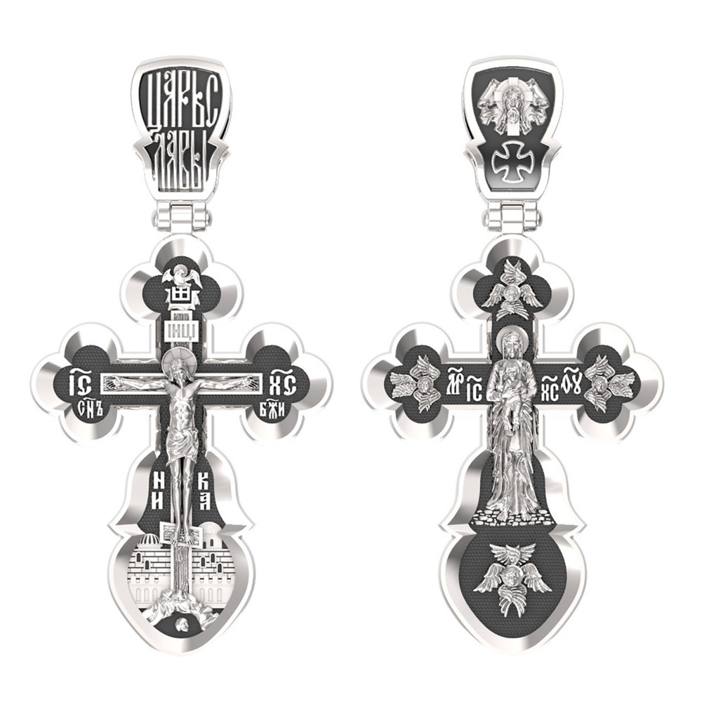 Крест из белого золота 585 пробы