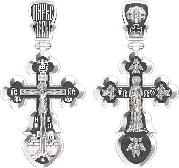 Крест из белого золота 585 пробы