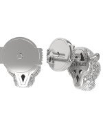 Серьги из белого золота c бриллиантами и изумрудом