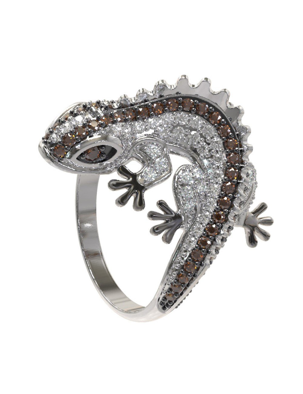 Кольцо из белого золота c фианитом