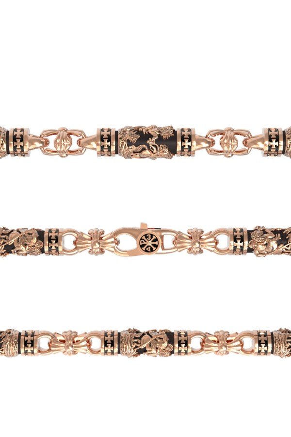 Цепь из золота c эбеновым деревом