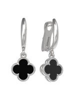 Серьги из белого золота c ониксом