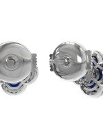 Серьги из белого золота c бриллиантами и сапфиром