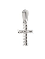 Крест из белого золота c бриллиантами