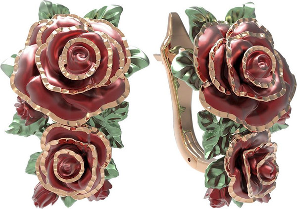 Серьги из красного золота 585 пробы