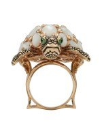 Кольцо из золота c эмалью и перламутром