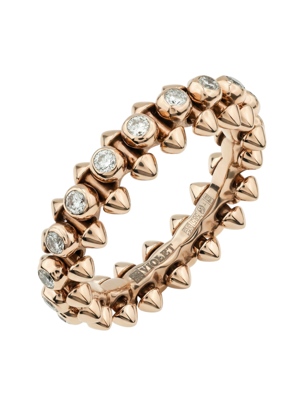 Кольцо из розового золота 585 пробы c бриллиантами