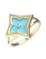 Кольцо из лимонного золота c бирюзой