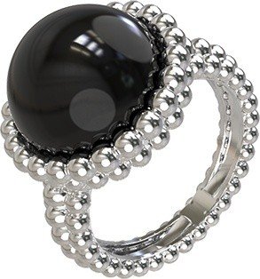 Кольцо из белого золота c ониксом