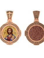 Образок из золота c эмалью и иконописью