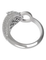 Кольцо из белого золота c бриллиантами и изумрудом