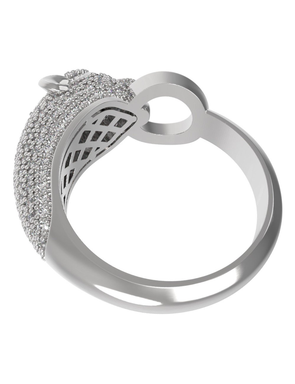 Кольцо из белого золота c бриллиантами и изумрудом