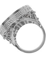 Кольцо из белого золота c эмалью и перламутром