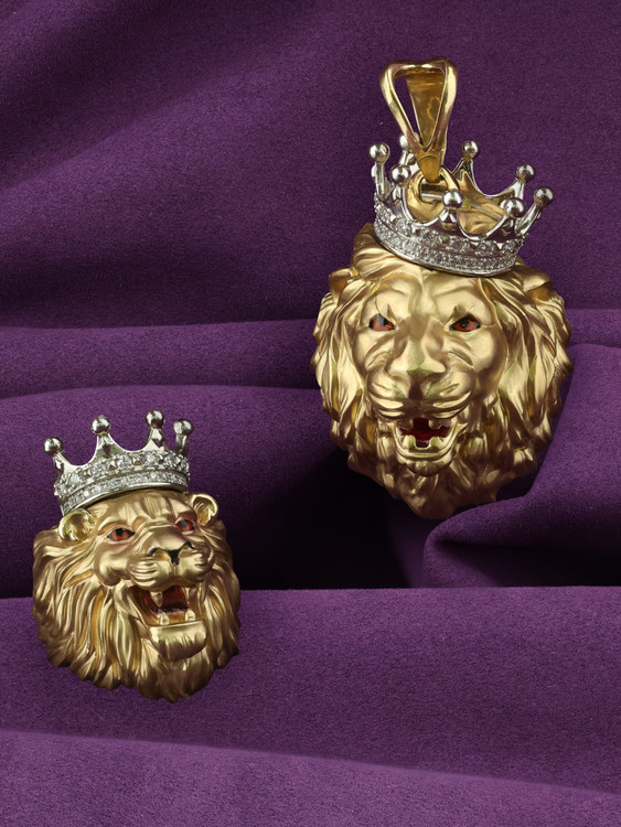 Подвеска из лимонного золота 585 пробы c эмалью и бриллиантами