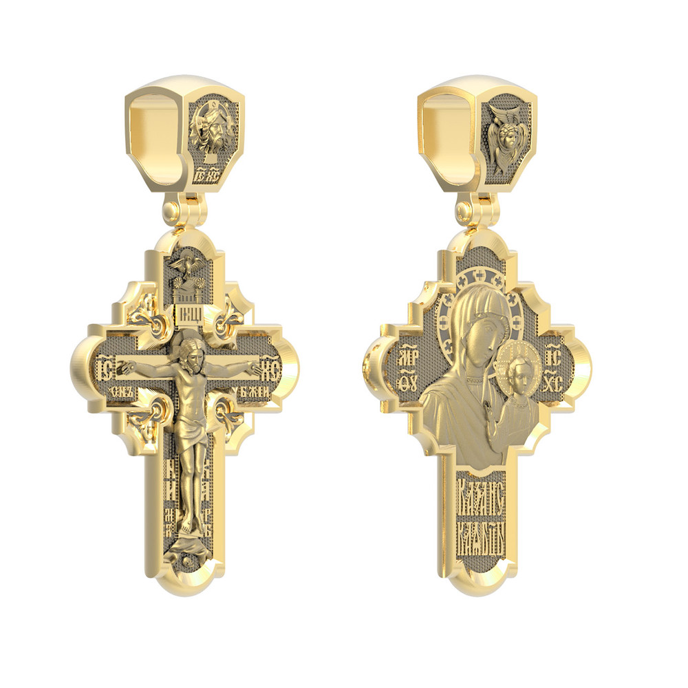 Крест из лимонного золота 585 пробы