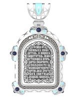 Образок из белого золота c эмалью, иконописью и темперой