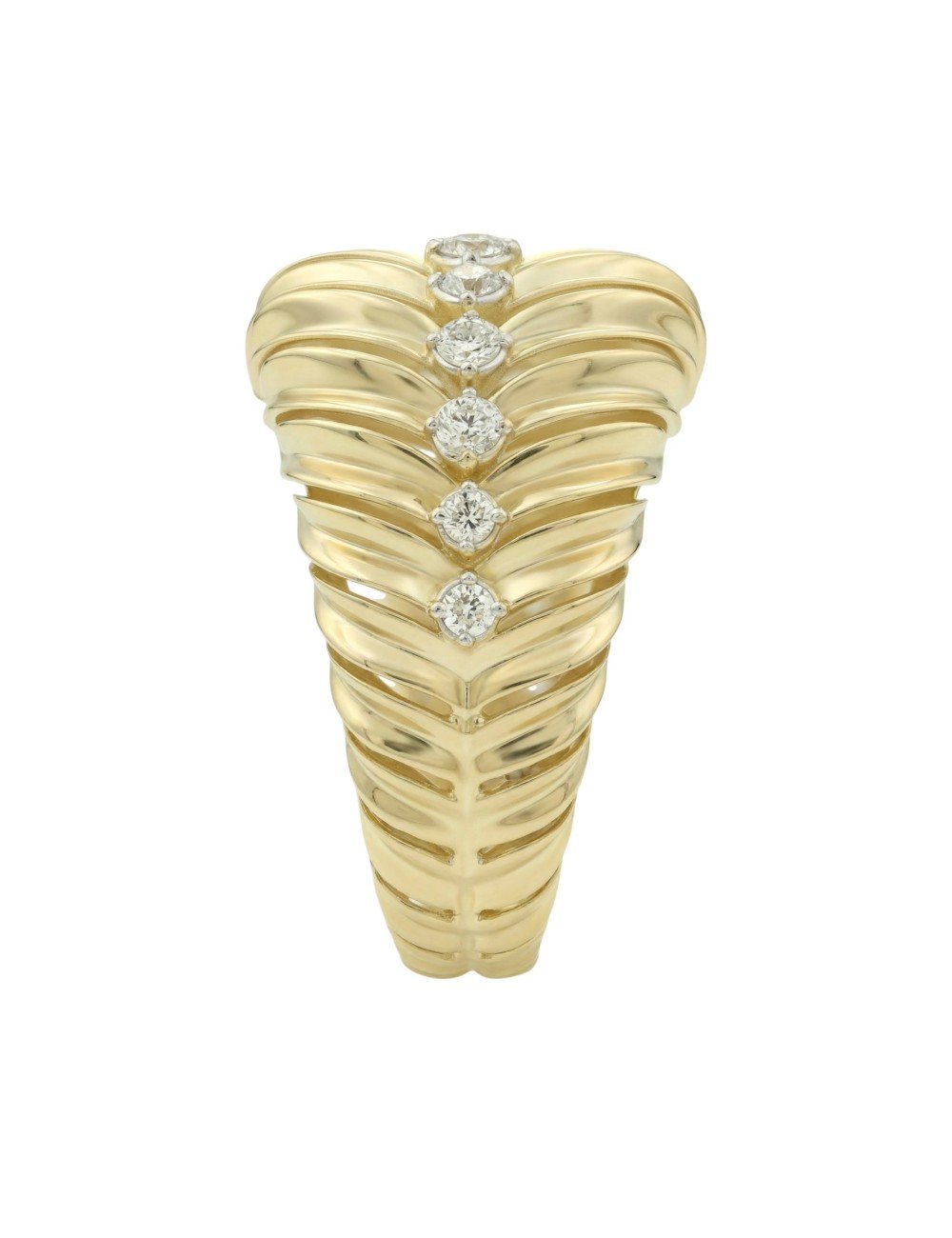 Кольцо из лимонного золота c бриллиантами