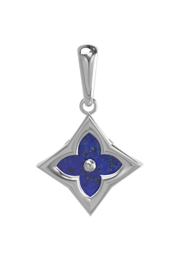Подвеска из белого золота c лазуритом