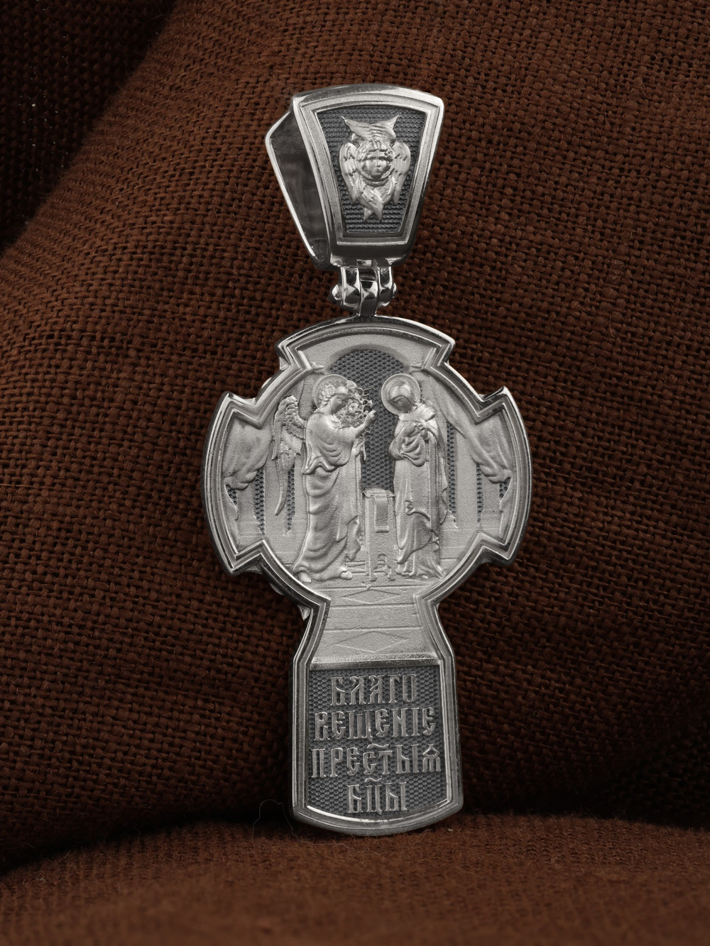 Крест из белого золота 585 пробы