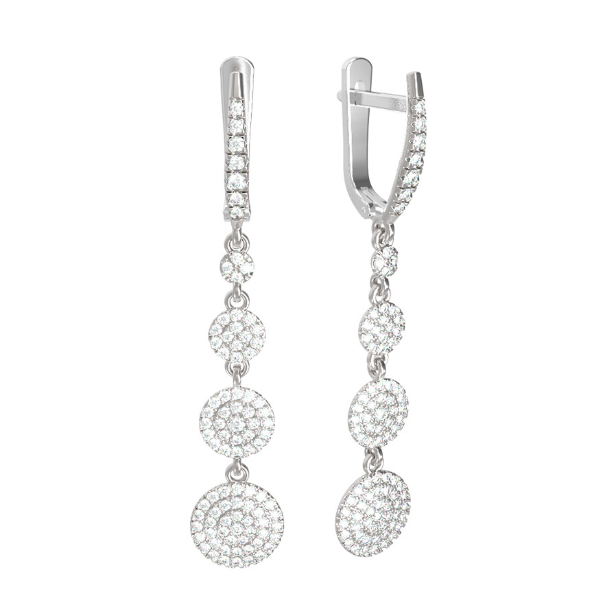 Серьги из белого золота 585 пробы c бриллиантами