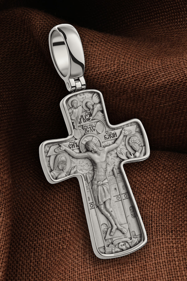 Крест из белого золота 585 пробы