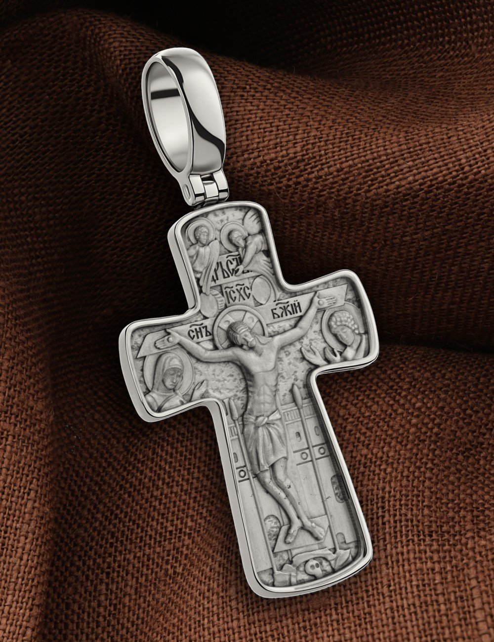 Крест из белого золота