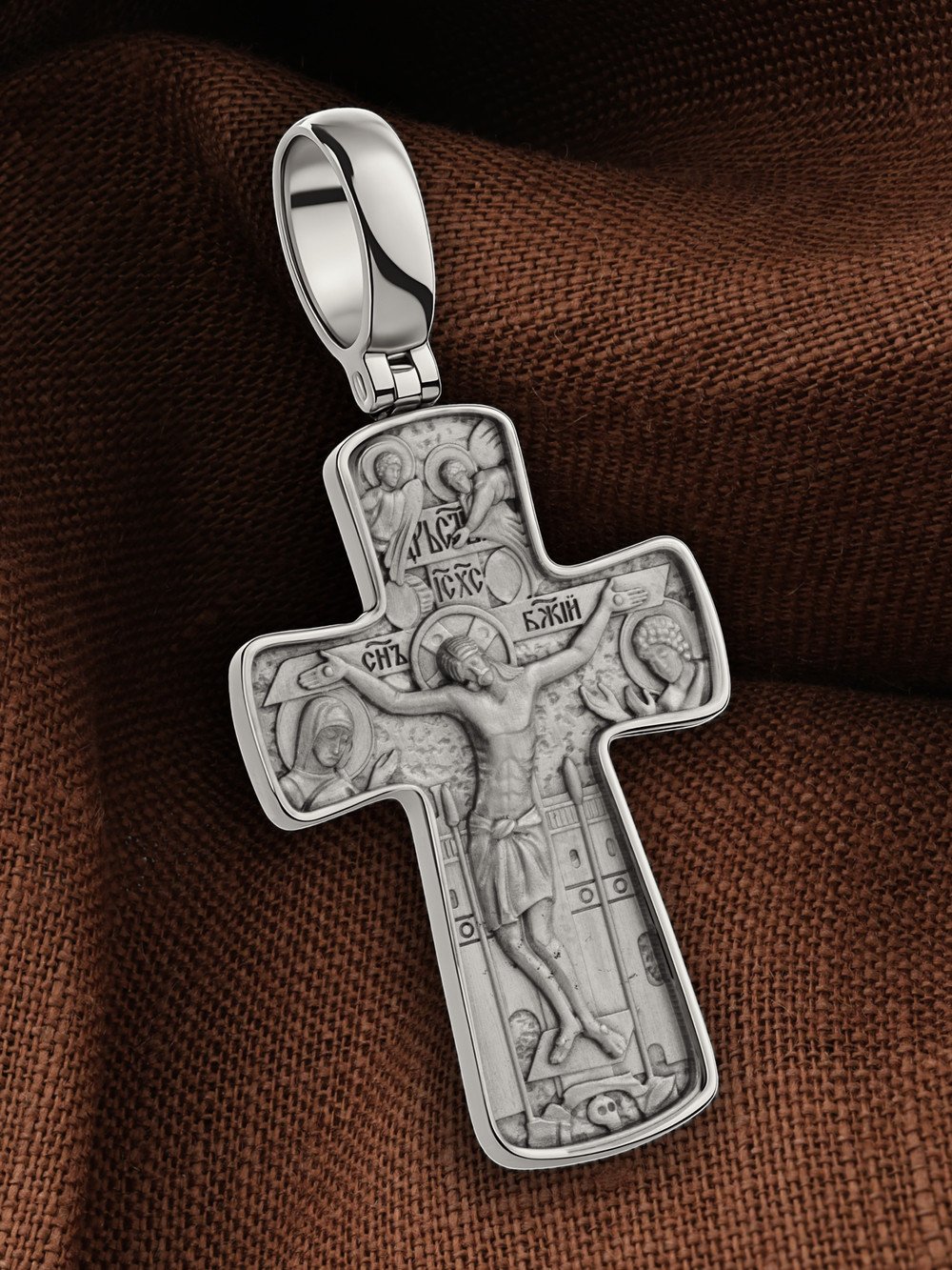 Крест из белого золота 585 пробы