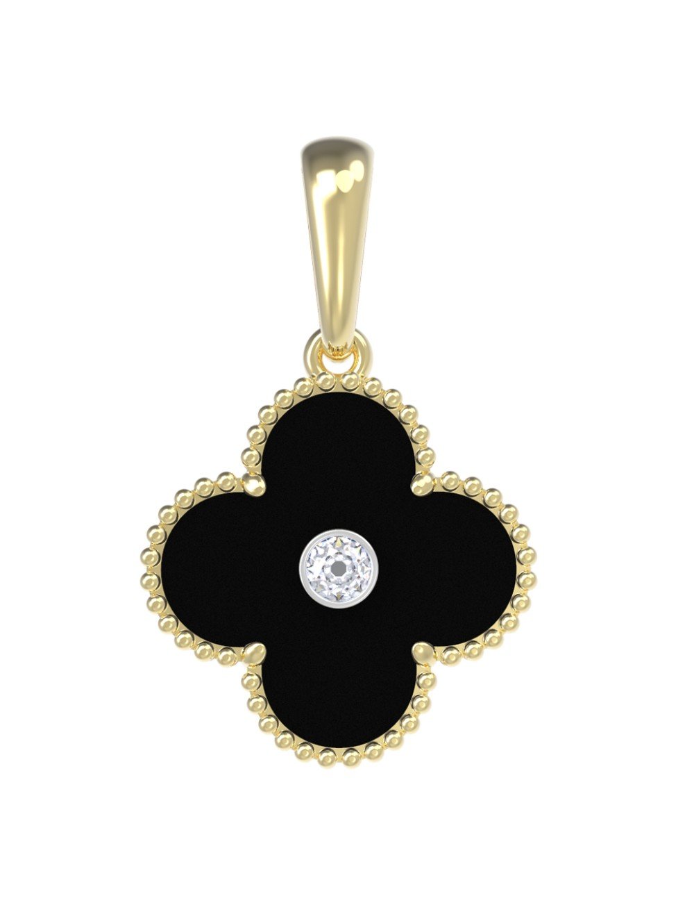 Подвеска из лимонного золота c бриллиантами и ониксом