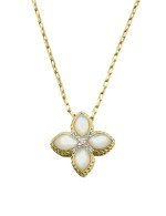 Колье из лимонного золота c бриллиантами и перламутром