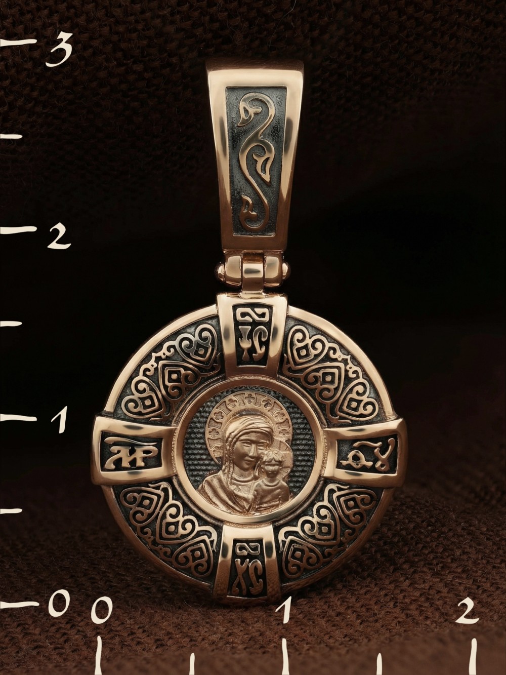 Образок из красного золота 585 пробы