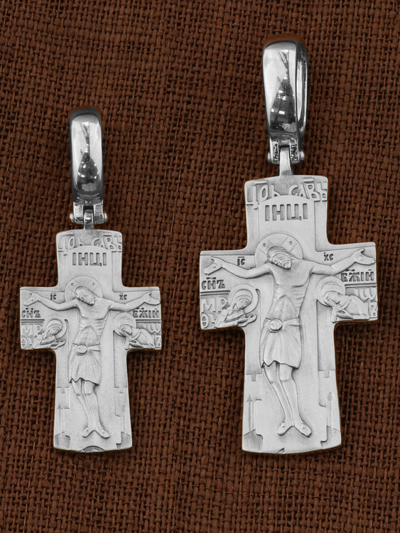 Крест из белого золота 585 пробы