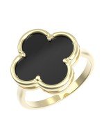 Кольцо из лимонного золота c ониксом