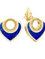 Серьги из лимонного золота c лазуритом