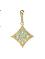 Подвеска из лимонного золота c бирюзой