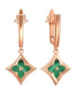 Серьги из золота c малахитом