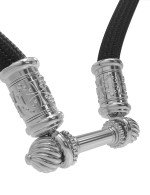 Шнурок шёлковый из белого золота c шёлковым шнурком