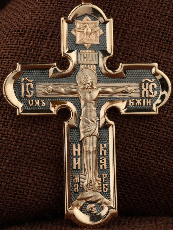 Крест из красного золота 585 пробы