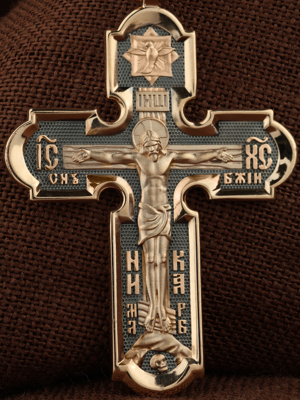 Крест из красного золота 585 пробы