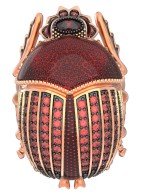 Кольцо из золота c эмалью, фианитом и гранатом