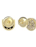 Серьги из лимонного золота c ониксом и перламутром