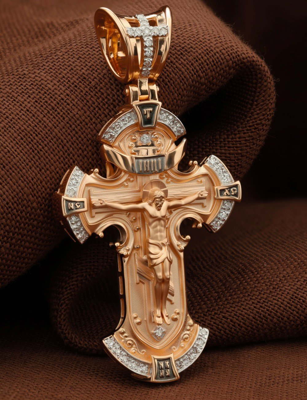 Крест из золота c бриллиантами