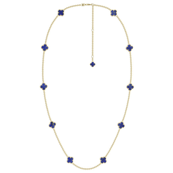 Колье из лимонного золота 585 пробы c лазуритом