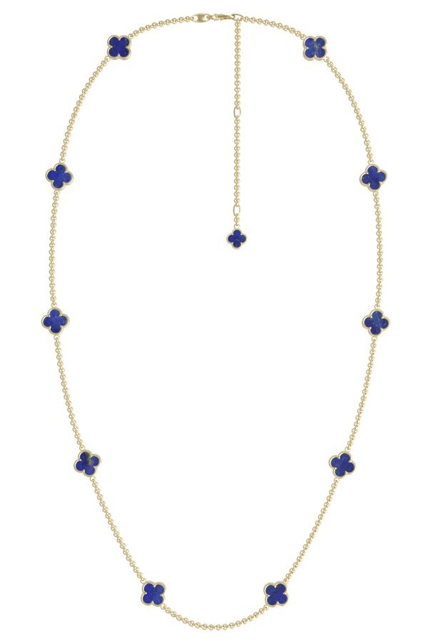 Колье из лимонного золота c лазуритом