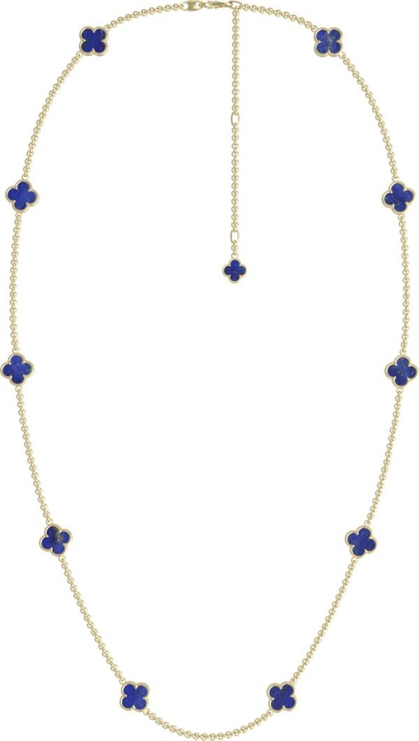 Колье из лимонного золота c лазуритом