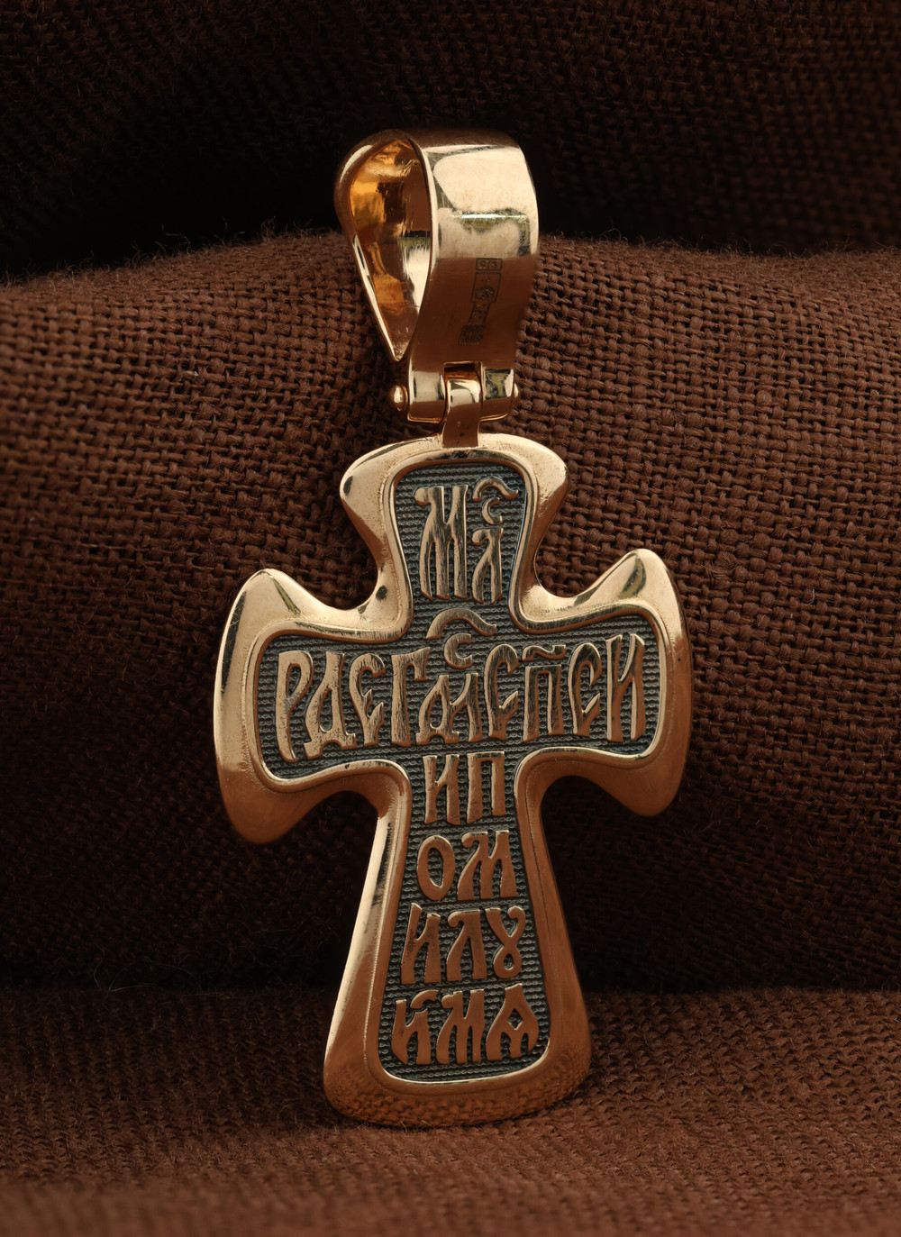 Крест из красного золота 585 пробы