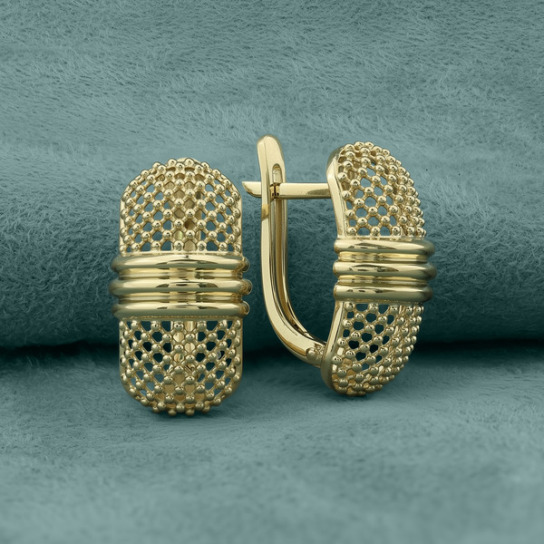 Серьги из лимонного золота 585 пробы