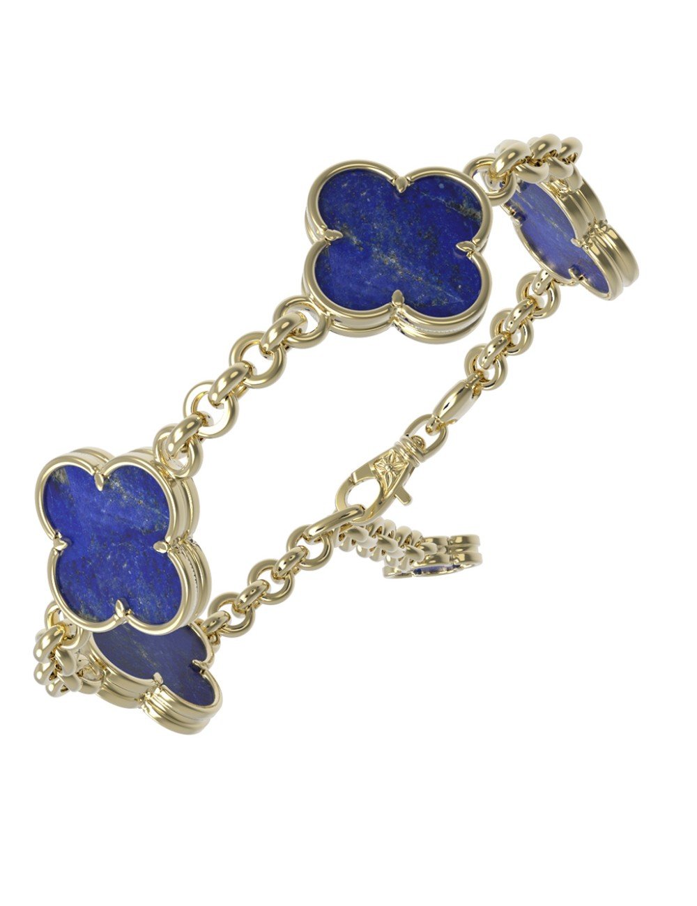 Браслет из лимонного золота c лазуритом