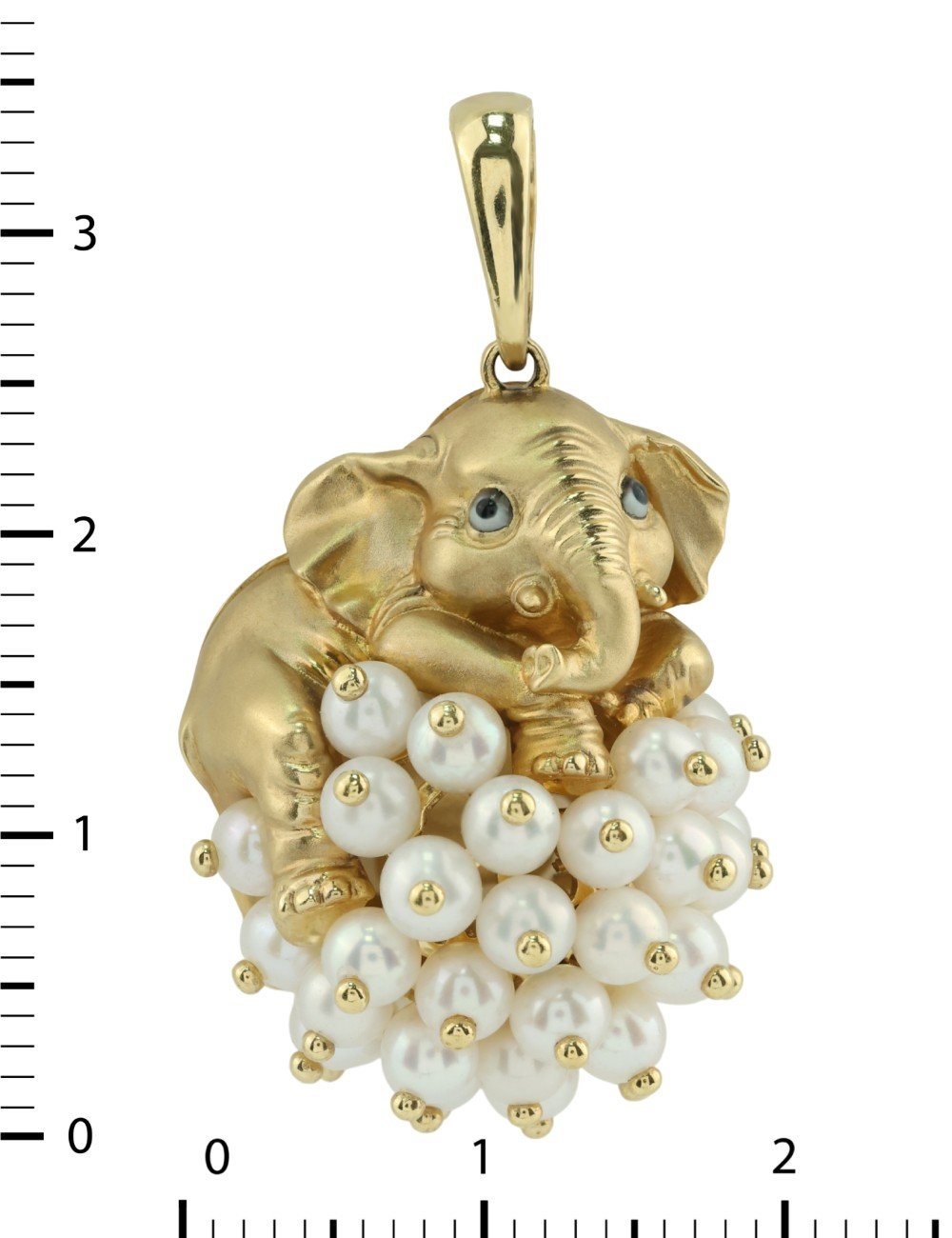 Подвеска из лимонного золота c эмалью и жемчугом